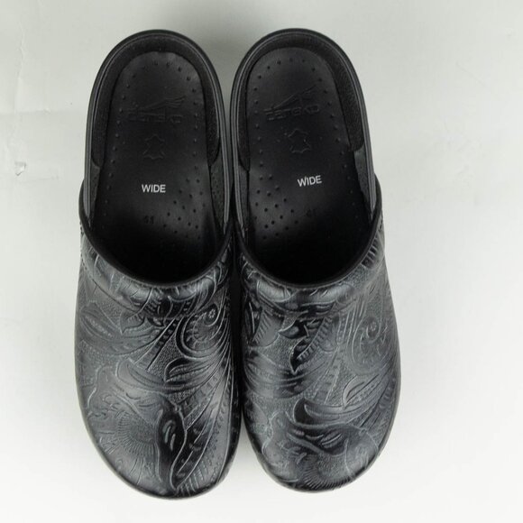 Dansko Professional Tooled Leather Clogs – Black – Wide – Size 41W (US 10.5–11W) - Picture 6 of 12